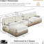 Velours beige en forme de L avec jupe à pampille, 4 sièges, combinaison, convient au salon - siège en forme de 135 po, style ergonomique
