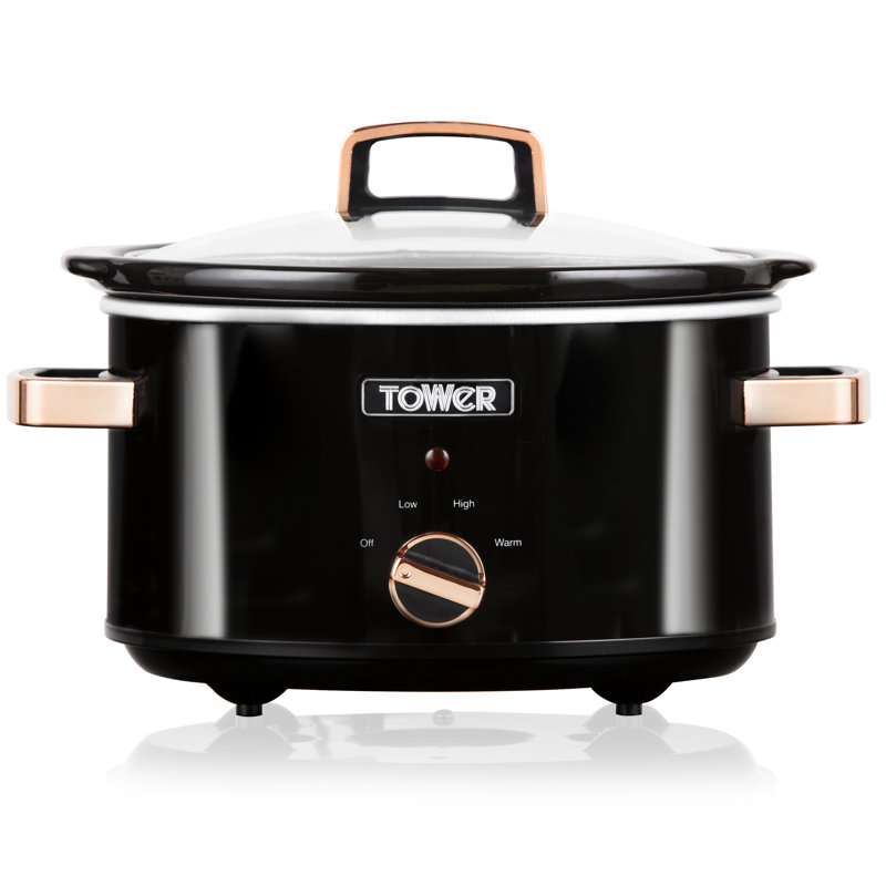 Tower 3.5L Stainless Steel Slow Cooker with 3 Heat Settings and Keep Warm Function, 210W