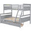 Lit simple superposé au-dessus d'un lit double gris, avec garde-corps robuste et lit avec rangement, fiable-2141857910