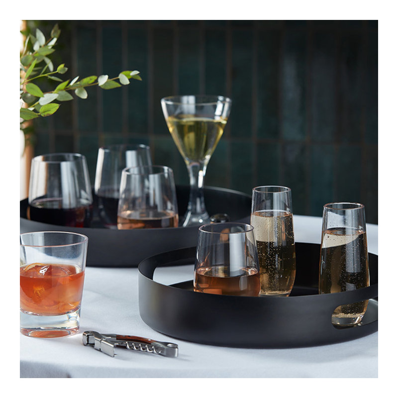 Round Serving Trays, Black