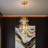 1 - Light Dimmable Crystal Empire Chandelier  With Gold Finish