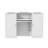 Mastan 59'' W Reception Desk With Display Cabinets And LED Lightsand Transparent Glass