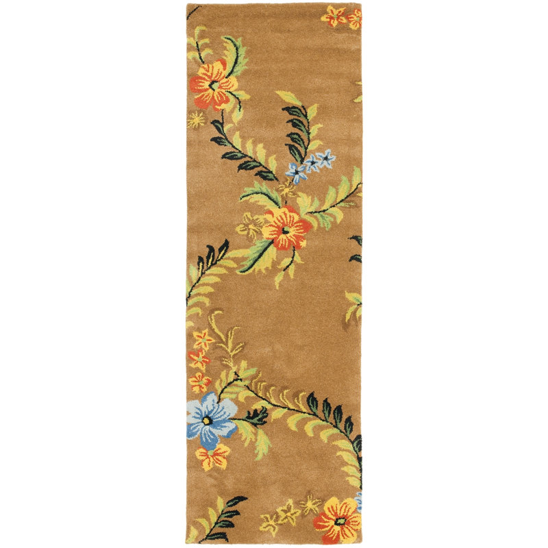 Soho Hand Tufted Wool And Viscose Floral Rug, Runner 2'6" x 8'