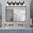 Modern 5-Light Vanity Light, Bathroom Lighting Fixture Over Mirror With Clear Glass Shade And Metal Base, Matte Black.