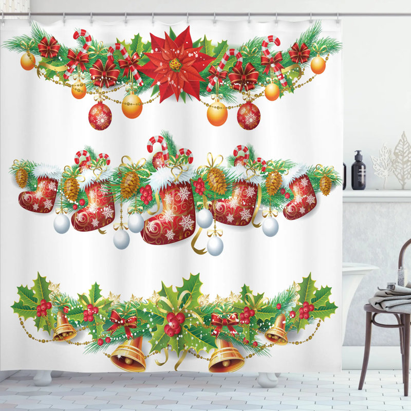 Shower Curtain with Hooks Included, 70" H x 69" W