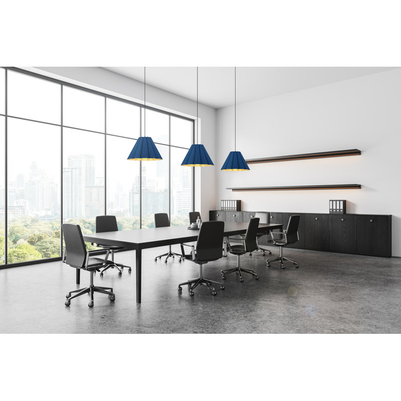 Luminaire suspendu moyen Lora 56, Bleu, H 14,3 po x l 22,8 po x P 22,8 po