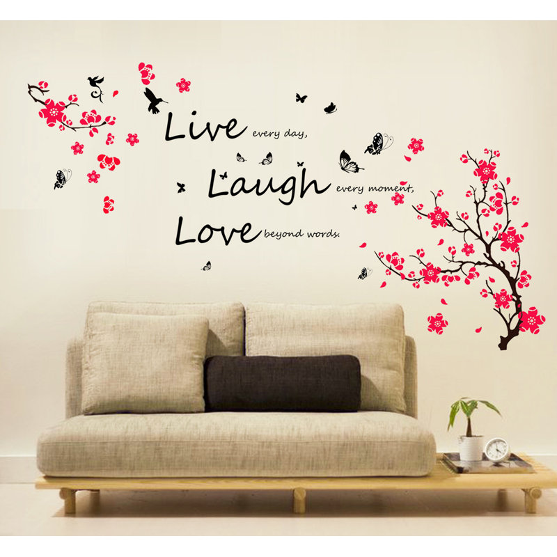 Blossom Vivid Live Laugh Quote Wall Sticker