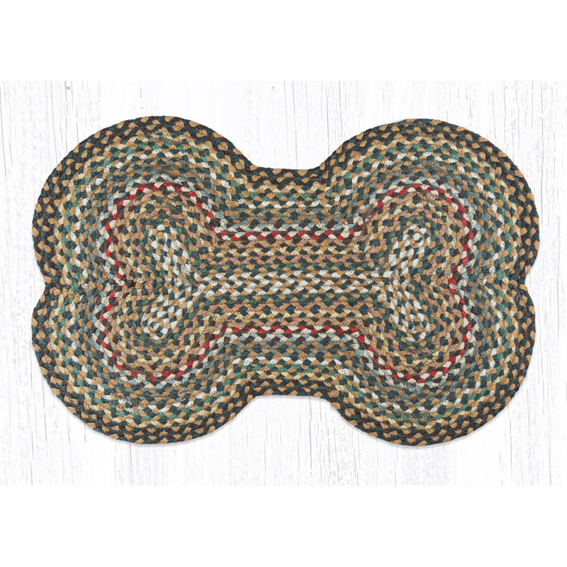 Tapis de sapin/ivoire tissé à la main, 1 pi 6 po x 2 pi 4 po