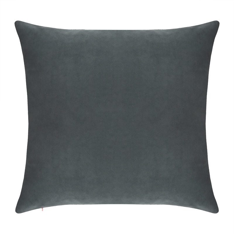 Dark Grey Velvet Decorative Throw Pillow Cover 20 x 20 Inches