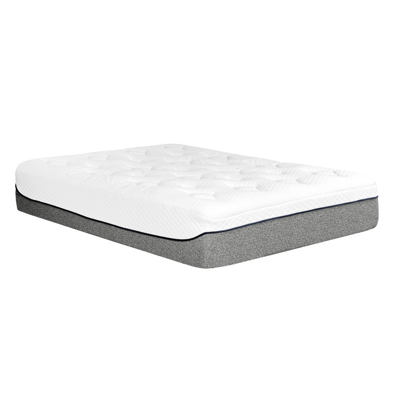 Ultra 13 po Matelas en mousse viscoélastique imprégnée de gel pour grand lit, housse de lit double moelleuse, structure de soutien en polyuréthane double couche de 9 pouces, 3 dissipations de chaleur, 1 mouvement en moins, gris et blanc, conception moderne, taille,