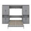 Lit escamotable double avec deux unités de rangement coulissantes, lit escamotable, deux tablettes latérales à 6 niveaux-1099585288