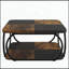 Table basse carrée, table basse centrale 39 po avec tablettes à 2 niveaux