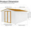 Abri de jardin en métal 12 pi x 10 pi blanc et jaune-119306992