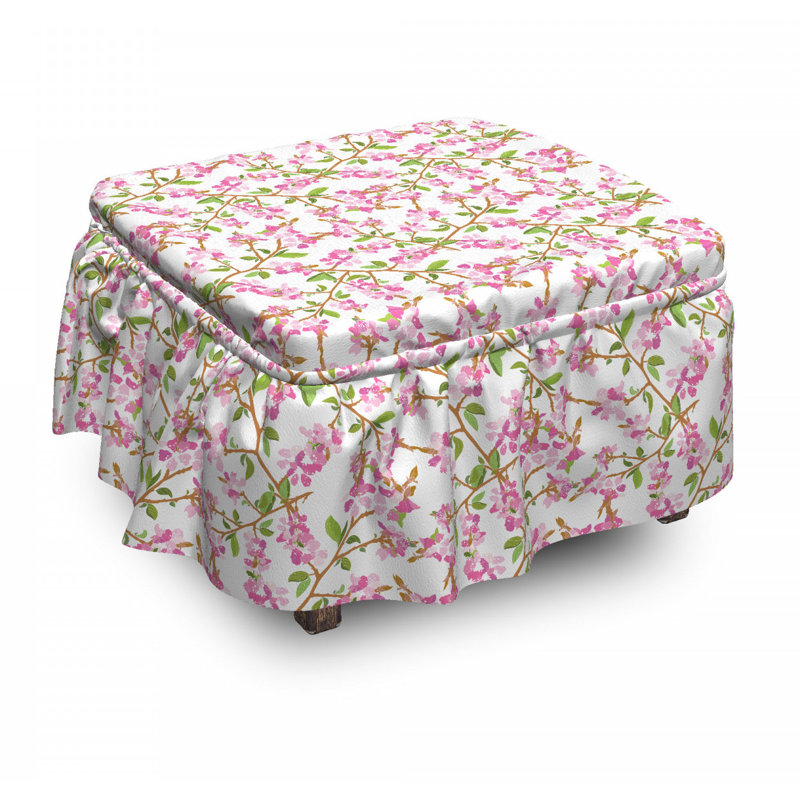 Housse pour repose-pieds à feuilles floral