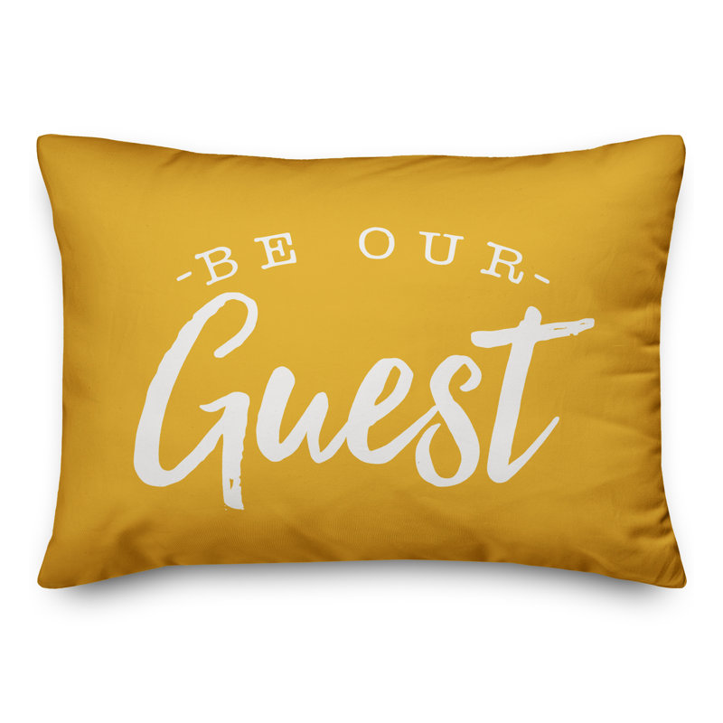  Be Our Guest Bold Outdoor Rectangular Pillow Cover & Insert, Yellow