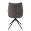 Chaise d'appoint en chenille Malika brun gris avec pivot (ensemble de 2)