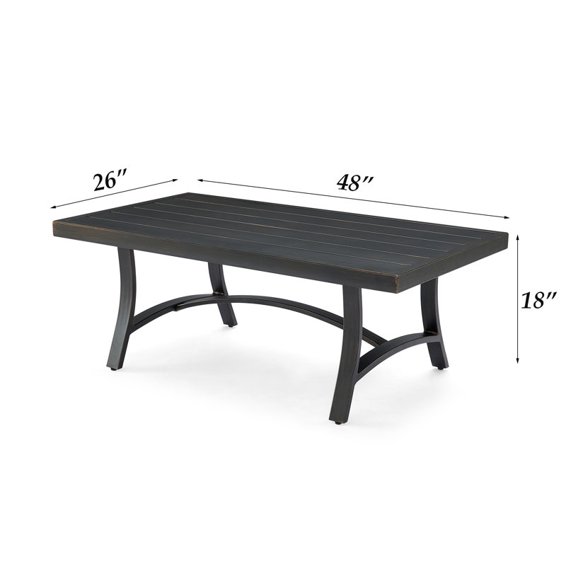 Table basse d'extérieur rectangulaire L 48 po x l 26 po