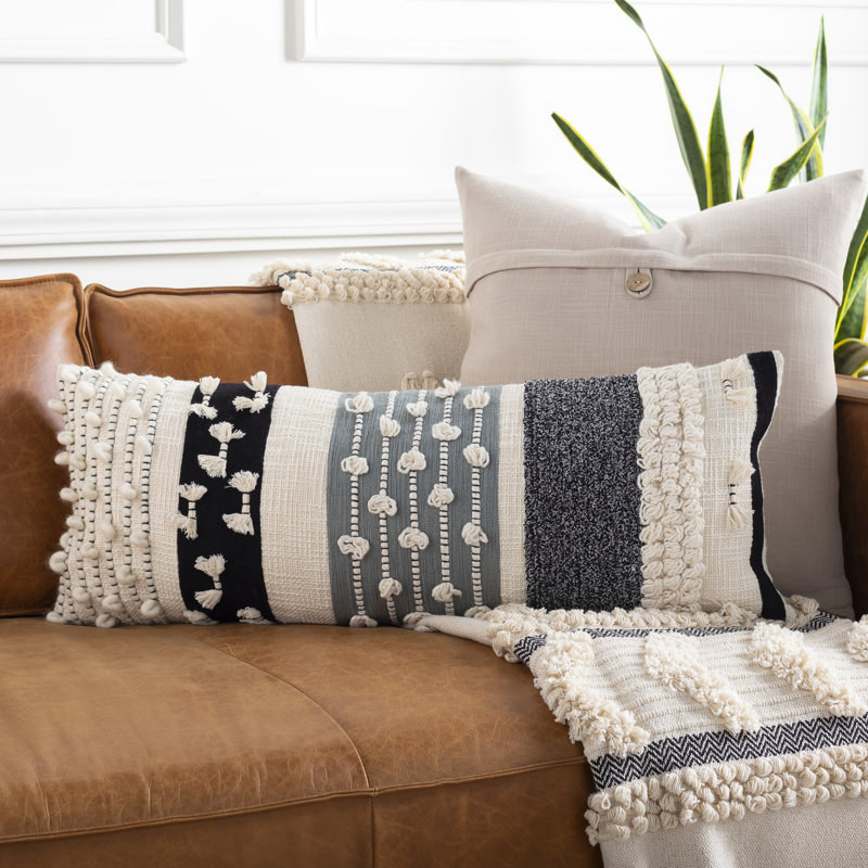 Povia Embroidered Cotton Pillow Cover