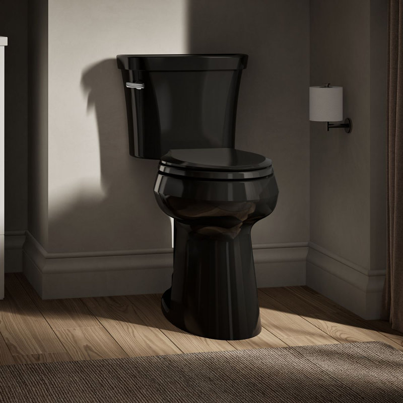 Highline Tall Elongated Tall Toilet Bowl With Exposed Trapway, Black