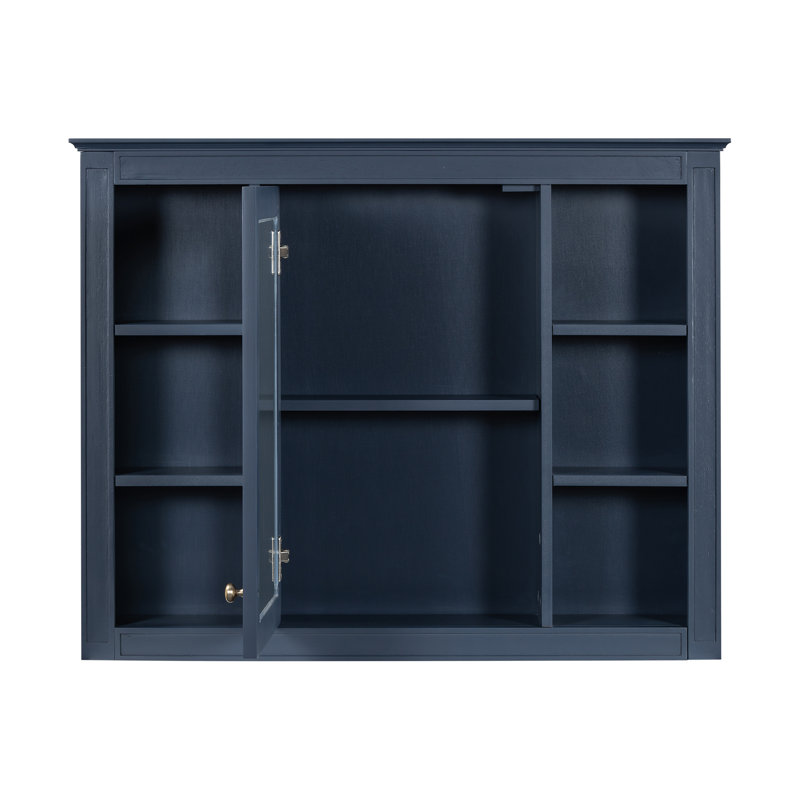 Armoire de rangement murale pour salle de bain 35x27.5inch, Bleu