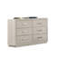 Commode 1 pièce à 6 tiroirs gris clair en acacia massif