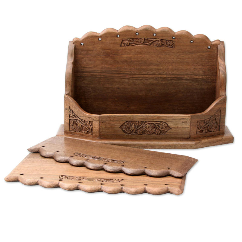 Cintre en bois floral fleuri Burks