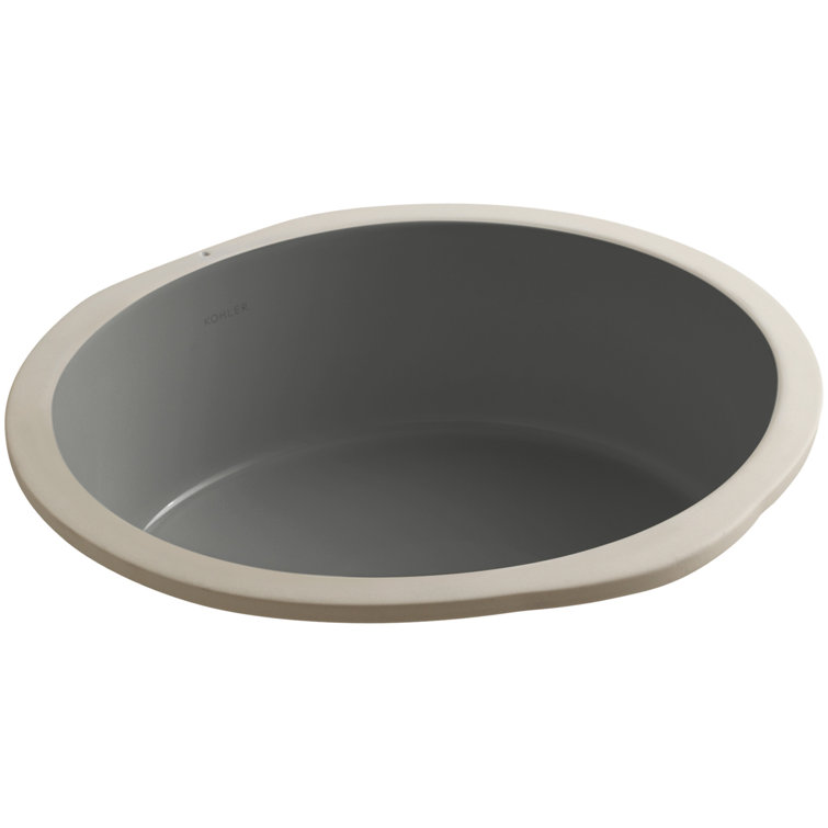 Verticyl Ceramic Vitreous China Circular Undermount Bathroom Sink with Overflow