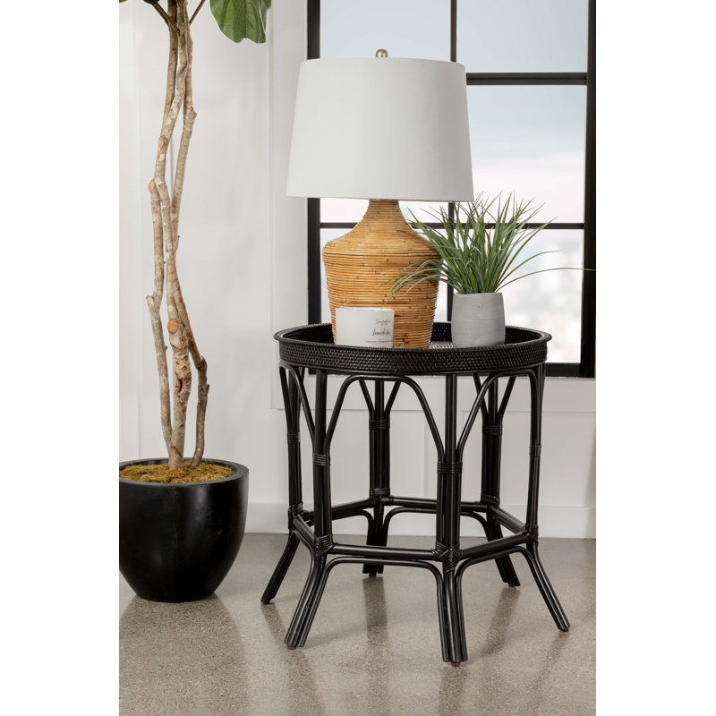 Charese Tray Top End Table, Black