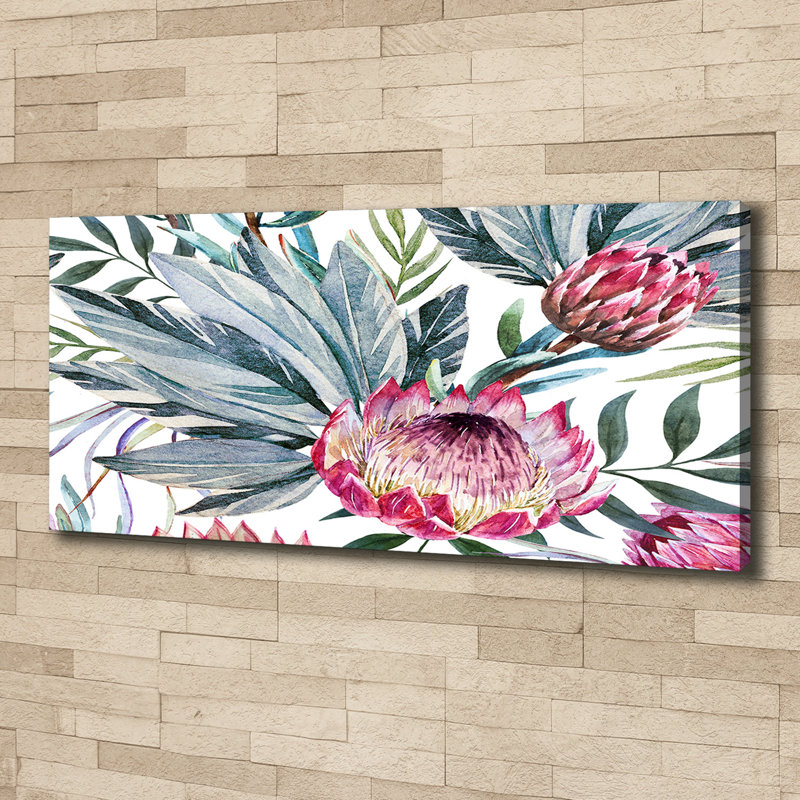 Protea - No Frame Print on Glass, Canvas, 50cm H x 125cm W x 2cm D
