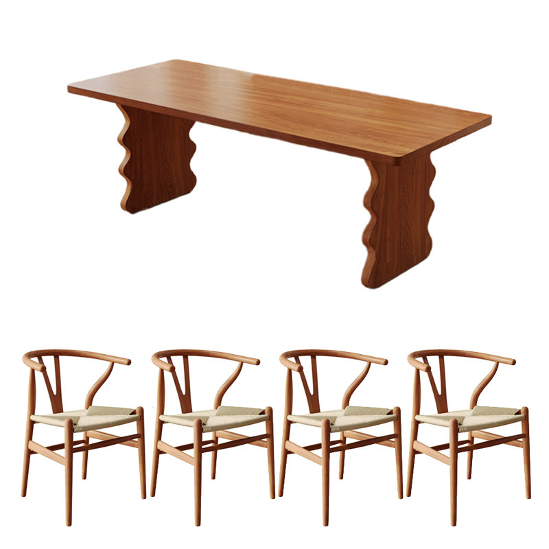 Ensemble de table de salle à manger en bois massif, H 29,53 po x L 55,12 po x l 27,56 po