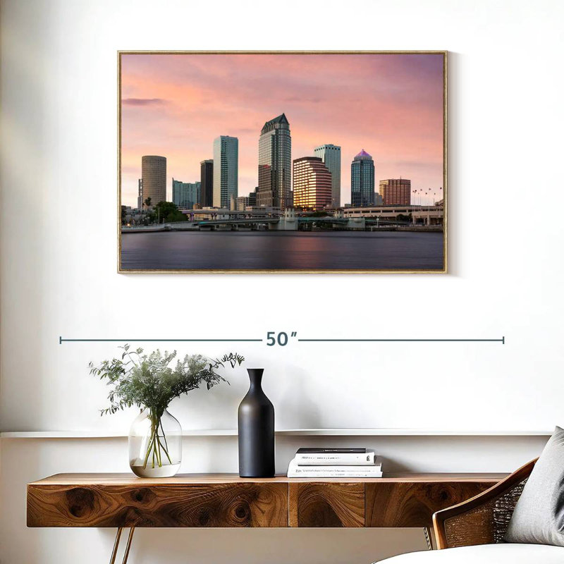 Tampa Bay, Cadre flottant en bois naturel, 37 po x 25 po