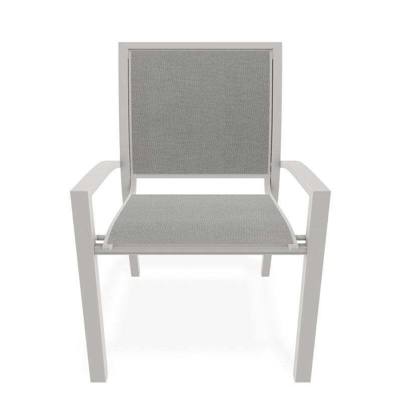 Chaise de café empilable Kendall, Neige, Denim Augustine