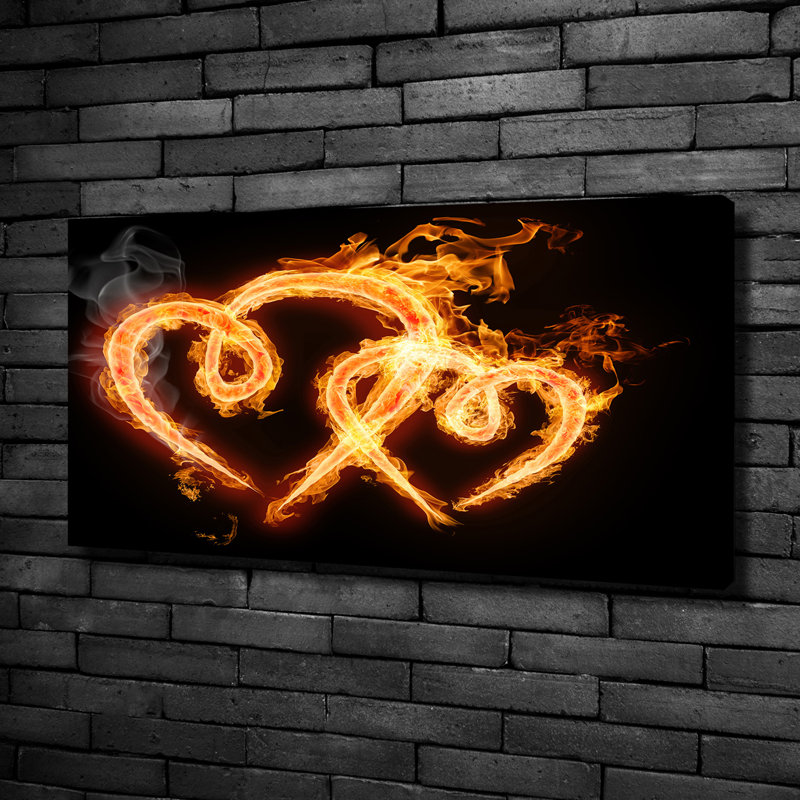 Fiery Hearts - No Frame Print on Canvas