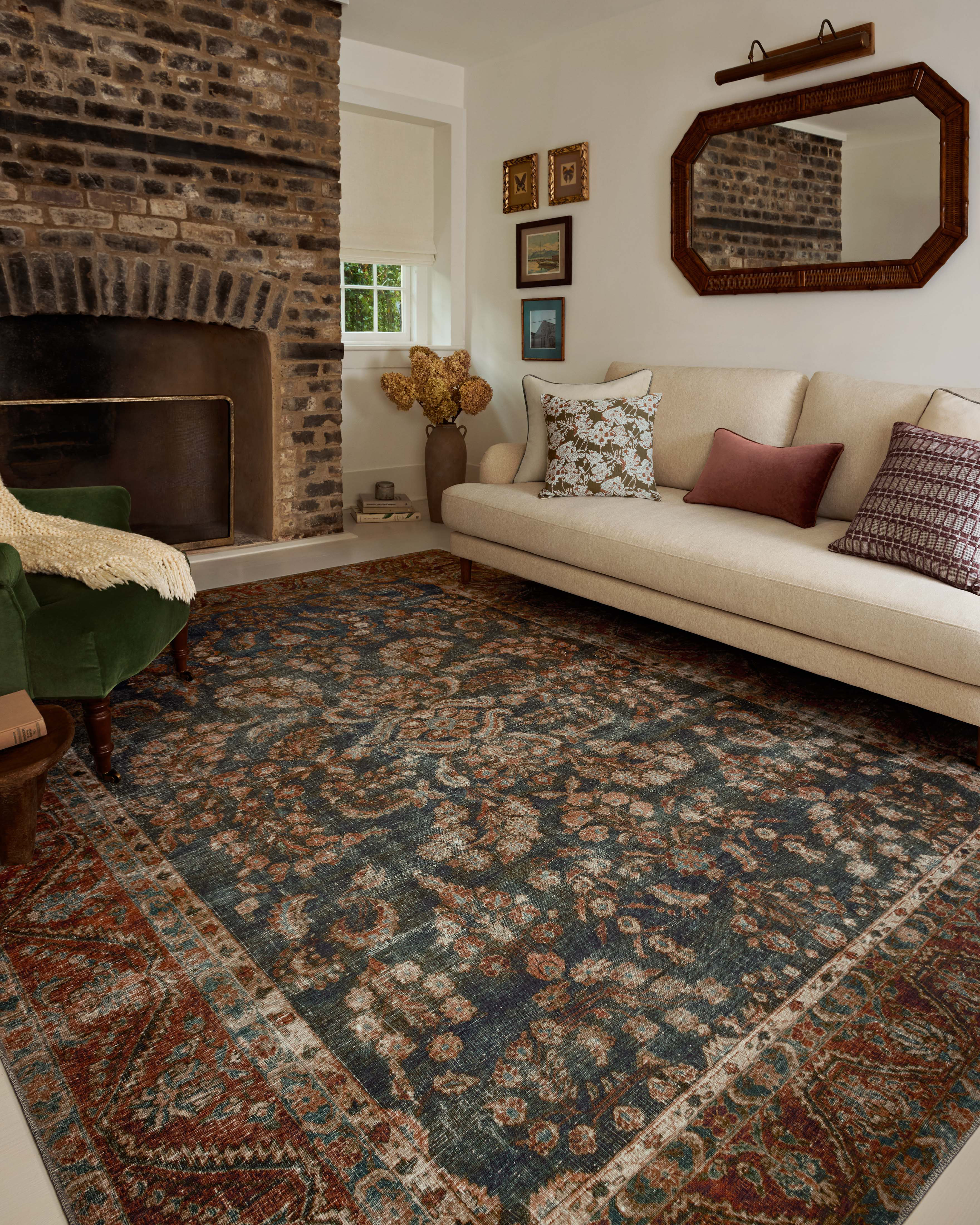 Chris Loves Julia x Loloi Jules Ocean / Spice Area Rug & Reviews | Wayfair
