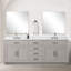 Meuble-lavabo double blanc 84 po X P 22 po D, avec plateau en marbre de Carrare-117825256