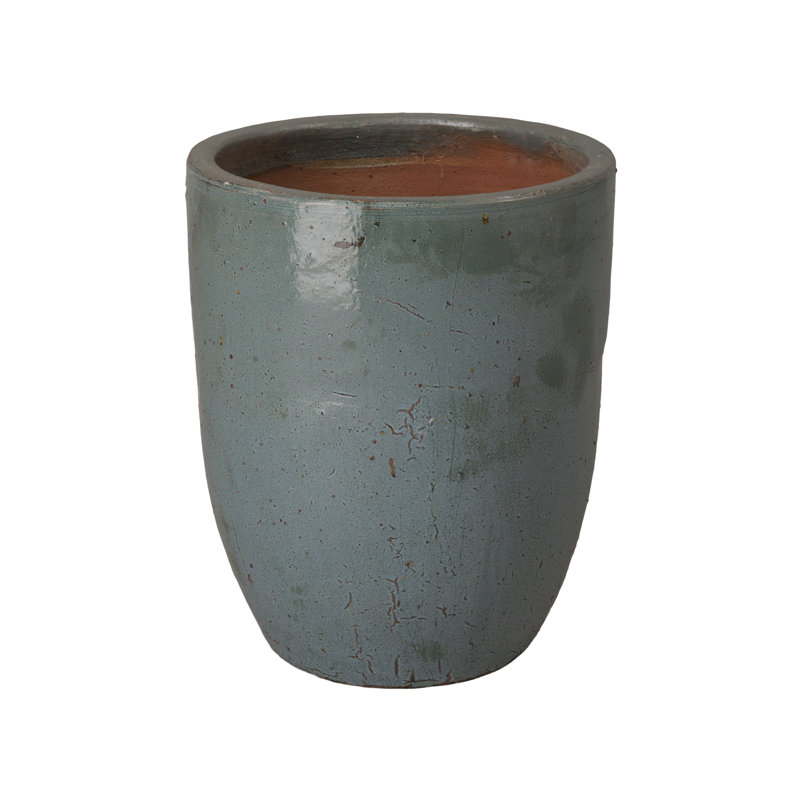 Pot à fleurs en céramique Efkea, Bleu, H 26,5 po x l 22 po x P 22 po