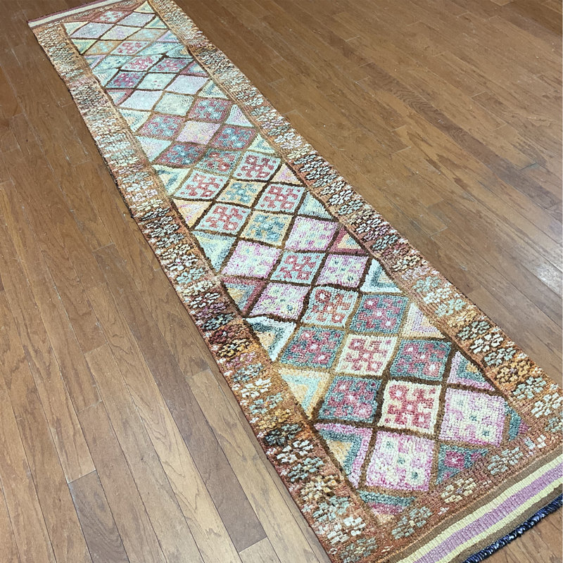  Handmade Turkish Oushak Wool Runner