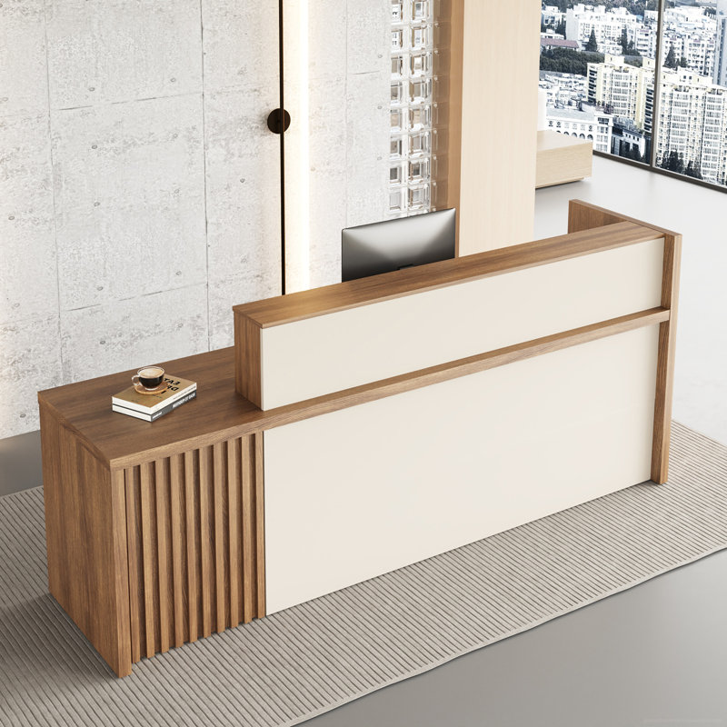 Bureau de réception élégant et moderne avec serrure numérique et gestion efficace des câbles pour les espaces professionnels