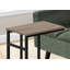 Table d'appoint, en forme de C, bout, côté, collation, stratifié brun, métal noir, contemporain, moderne-77594122
