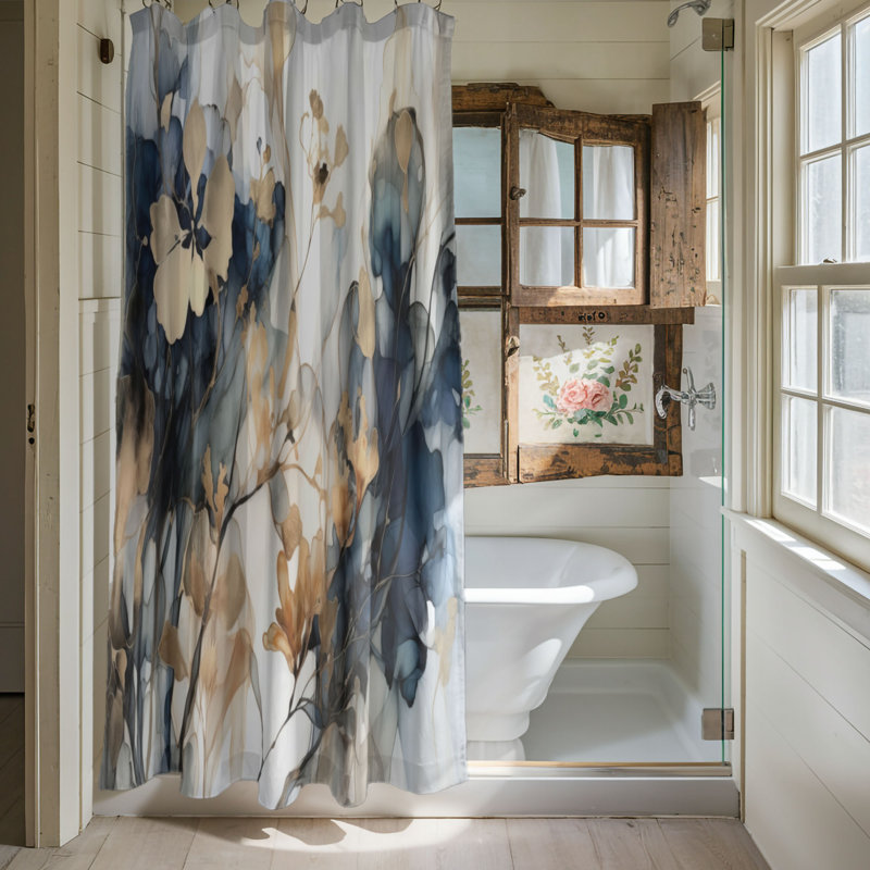Abstract Shower Curtain, 74"H x 71"W