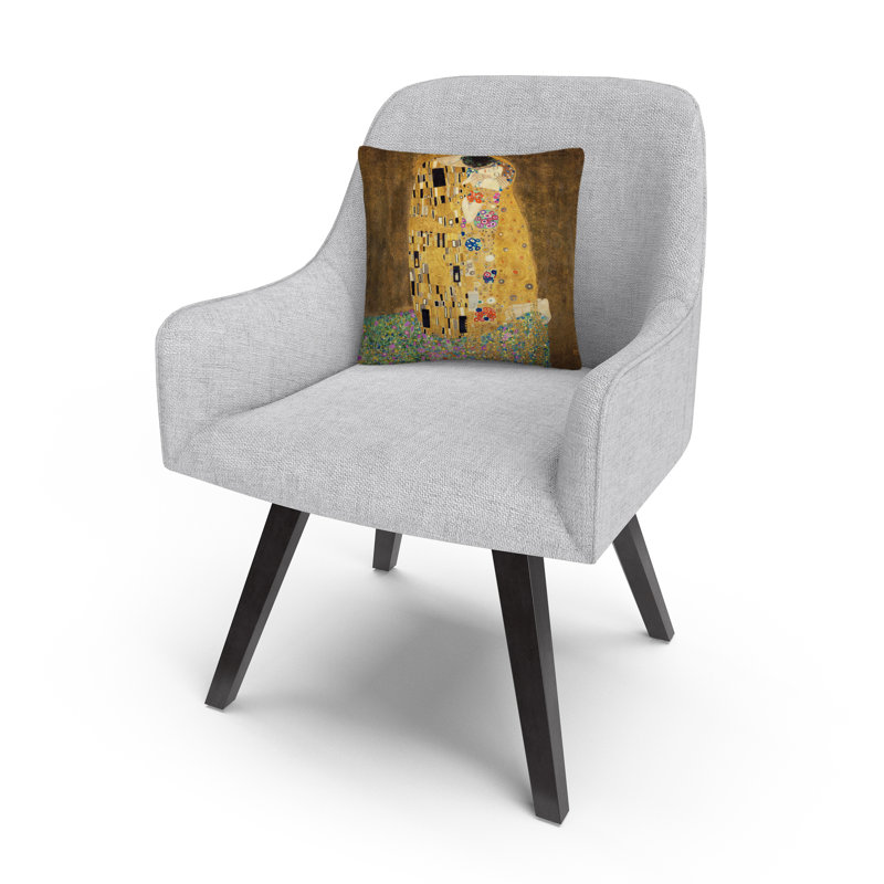 Coussin décoratif 16 x 16 Gustav Klimt «The Kiss 1907-8»