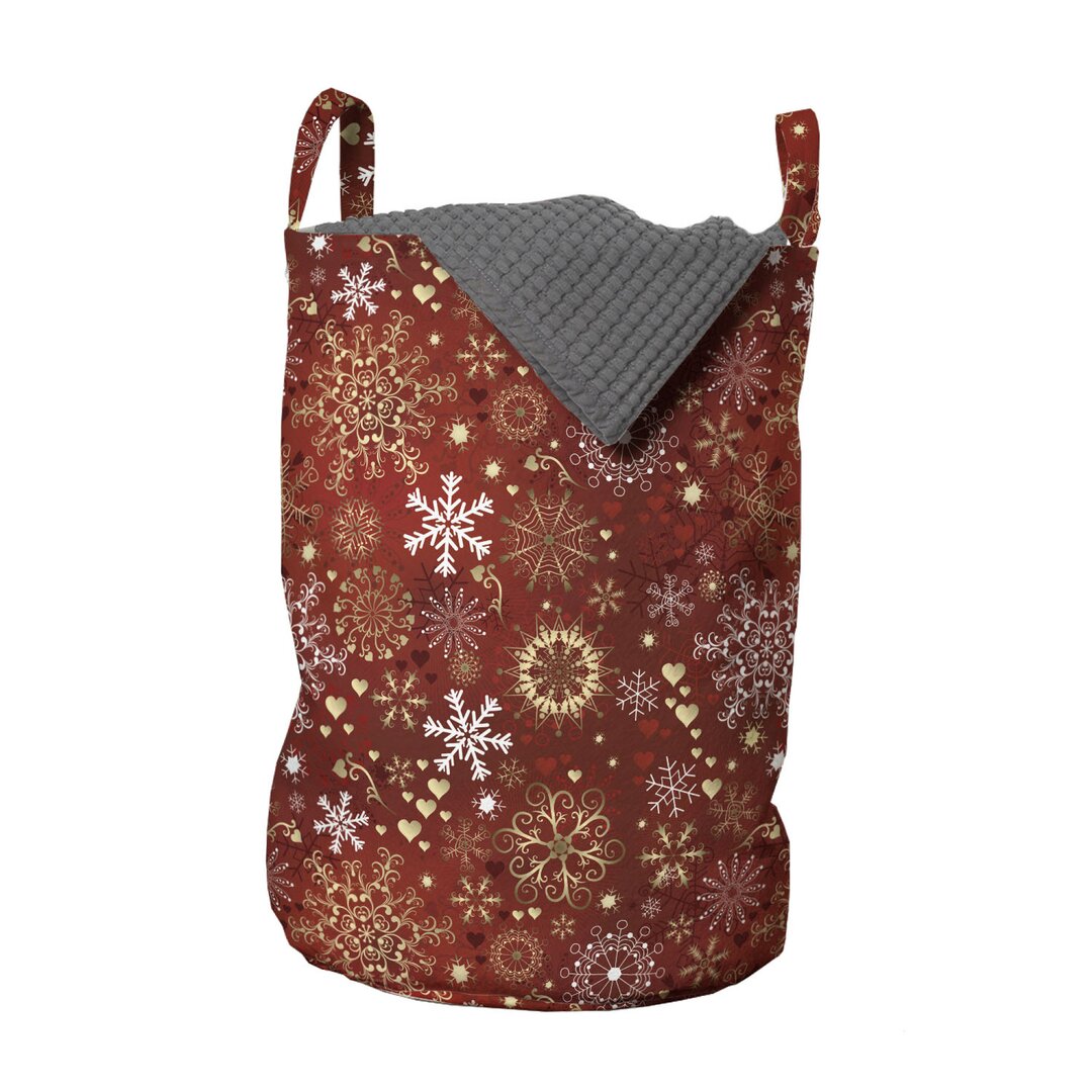 Wäschesack Ornate Snowflakes with Floral Swirls and Vivid Hearts