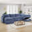 4 Piece Modern Chenille Upholstered Sectional With 2 Storage Ottomans-1587133666