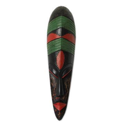 Décoration murale à masque de bois gabonaise intercessor fang