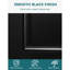 64 po X 80 po Porte d'entrée en fibre de verre noire avec verre martelé et deux panneaux latéraux InsWing-122595640