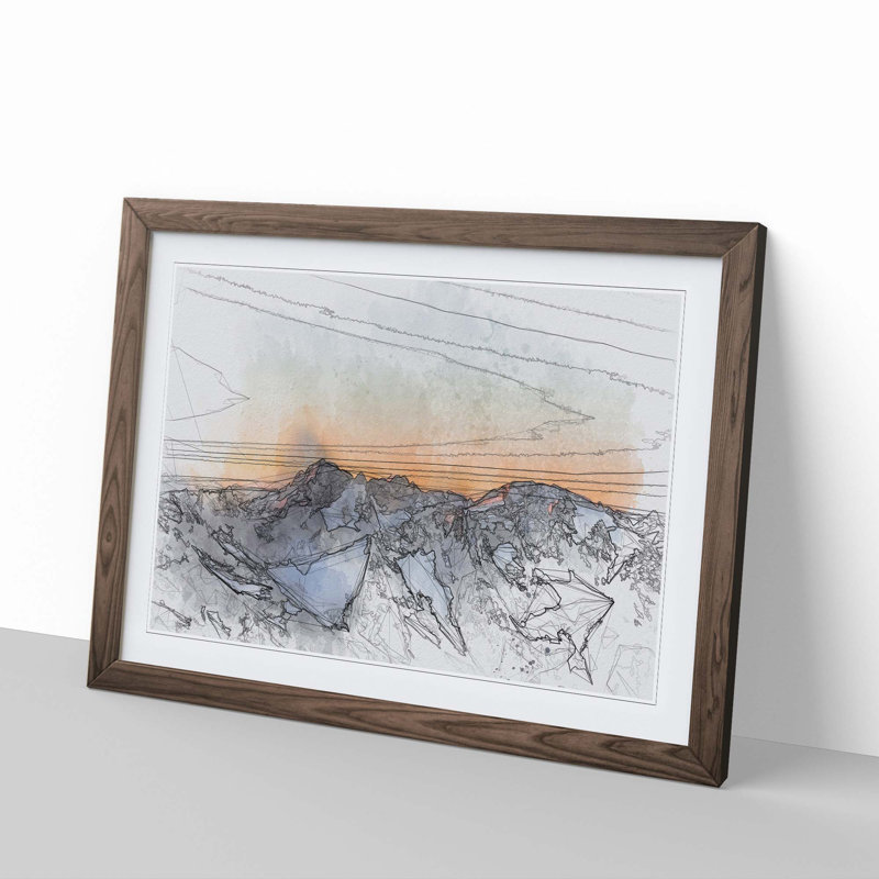 Sahale Glacier in Abstract - Picture Frame Graphic Art Print, Walnut, 40cm H x 60cm W x 2cm D