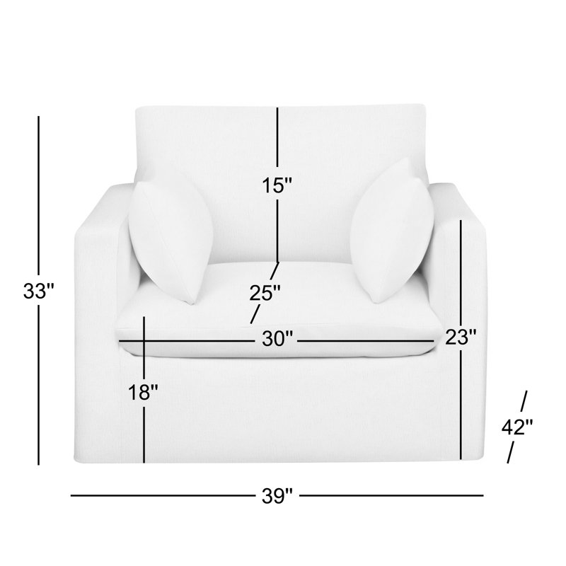 Chaise et demi Luna, Toile gris clair Bayou