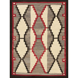 Gray Antique Wool 1930s Rectangle Flat Weave Navajo Rug