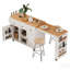 Îlot de cuisine extensible avec table de salle à manger, grand rangement et prise de courant pour les cuisines et les salles à manger modernes-371647707