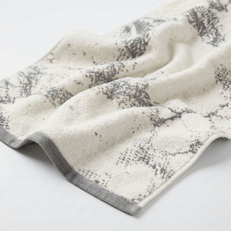 Serviettes de toilette Kreager 500 g/m² 100 % coton à séchage rapide, motif marbre uni, ensemble de 6